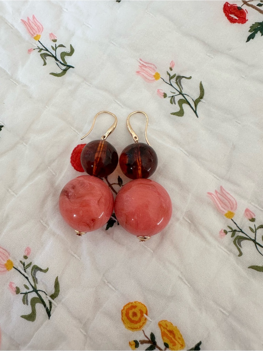 Mango Combined Bead Drop Earrings